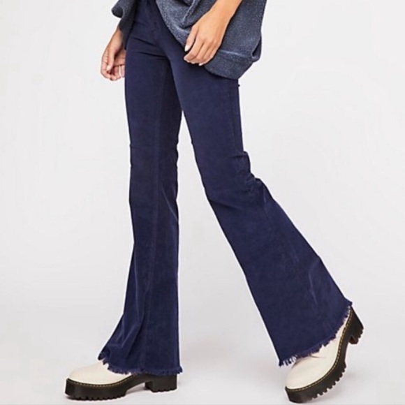 Navy blue free people flare cord - Picture 2 of 2